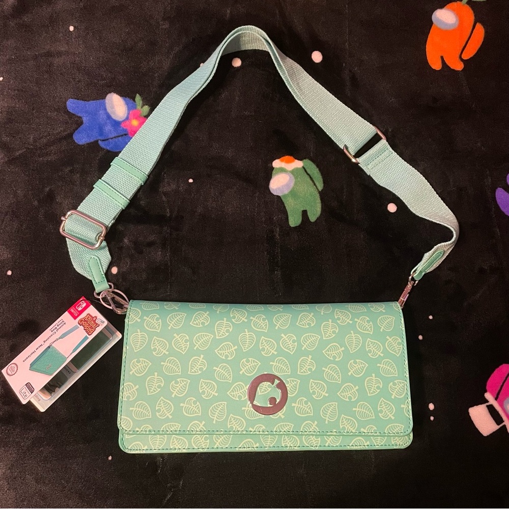Animal Crossing Teal Leaves Crossbody Case Nintendo Switch Controller Gear Razer